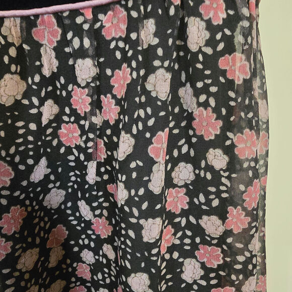 Cynthia Steffe Women's Silk Floral Fit and Flare Dress with Velvet Trim Size 4 - Picture 4 of 9